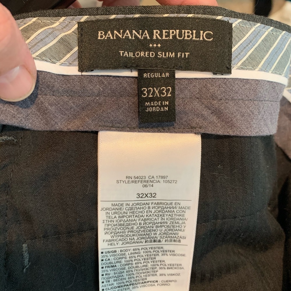 Banana Republic Windowpane Tailored Slim Fit Pants - Picture 7 of 7